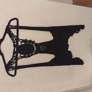 Decree black floral vest size medium